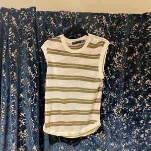 Veronica Beard, white with green/yellow stripes mesh muscle tank. Medium- new